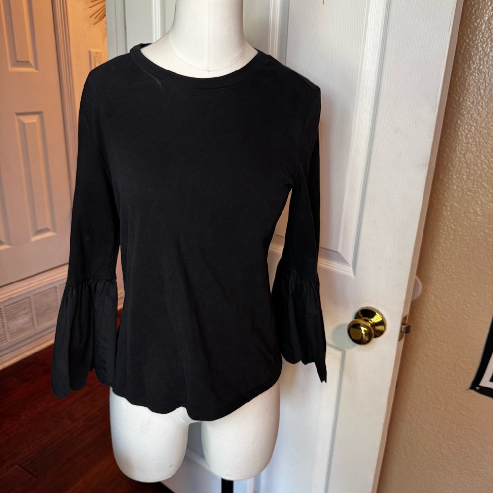 English Factory Black three quarter sleeve top size small thick 100% cotton